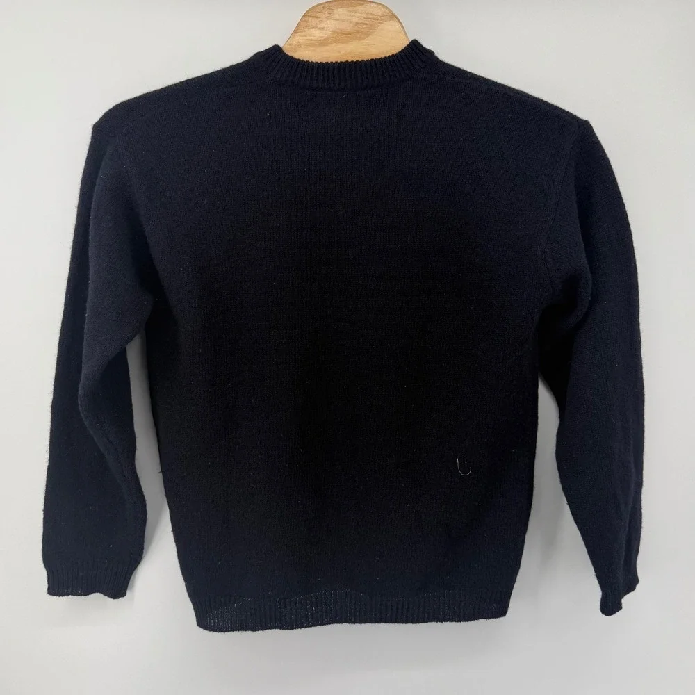 Vintage 90's Abercrombie Fitch Men's Black Shetland Wool Mock Neck Sweater Small